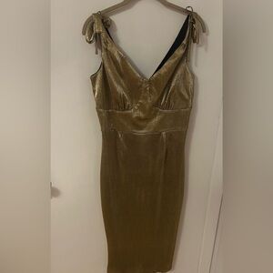 Vintage Style Gold Sleeveless Dress - never worn, like new